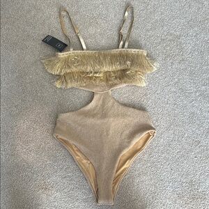 Stylish Gold women One Piece Swimsuit